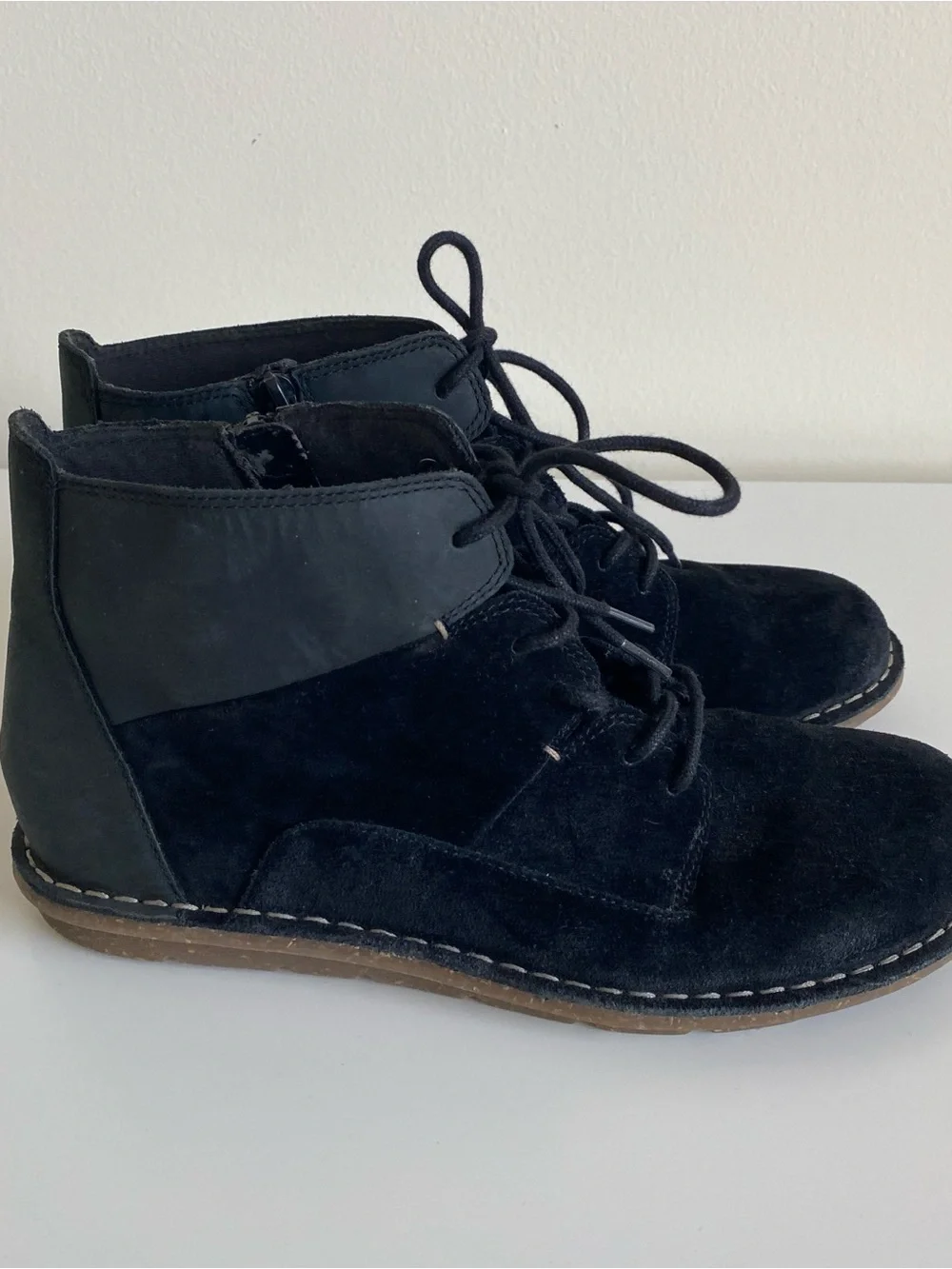 Clarks Black Suede Lace-Up Women's Ankle Boots